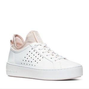 Michael Kors Platform Ace Sneaker in White & Blush Pink Rose Gold Size 7.5